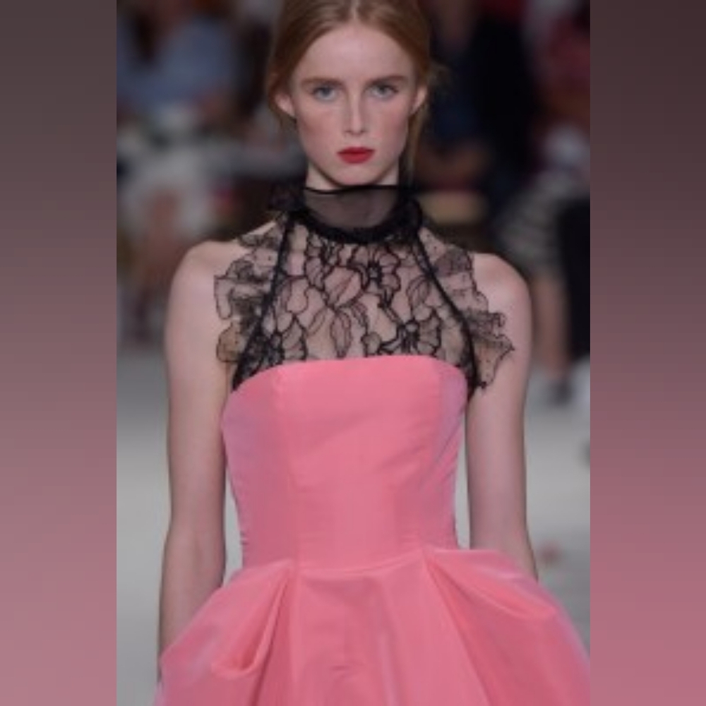 ○$7,500 OSCAR DE LA RENTA PINK SILK PLEADED RUNWAY GOWN US 10 L - Picture 6 of 10